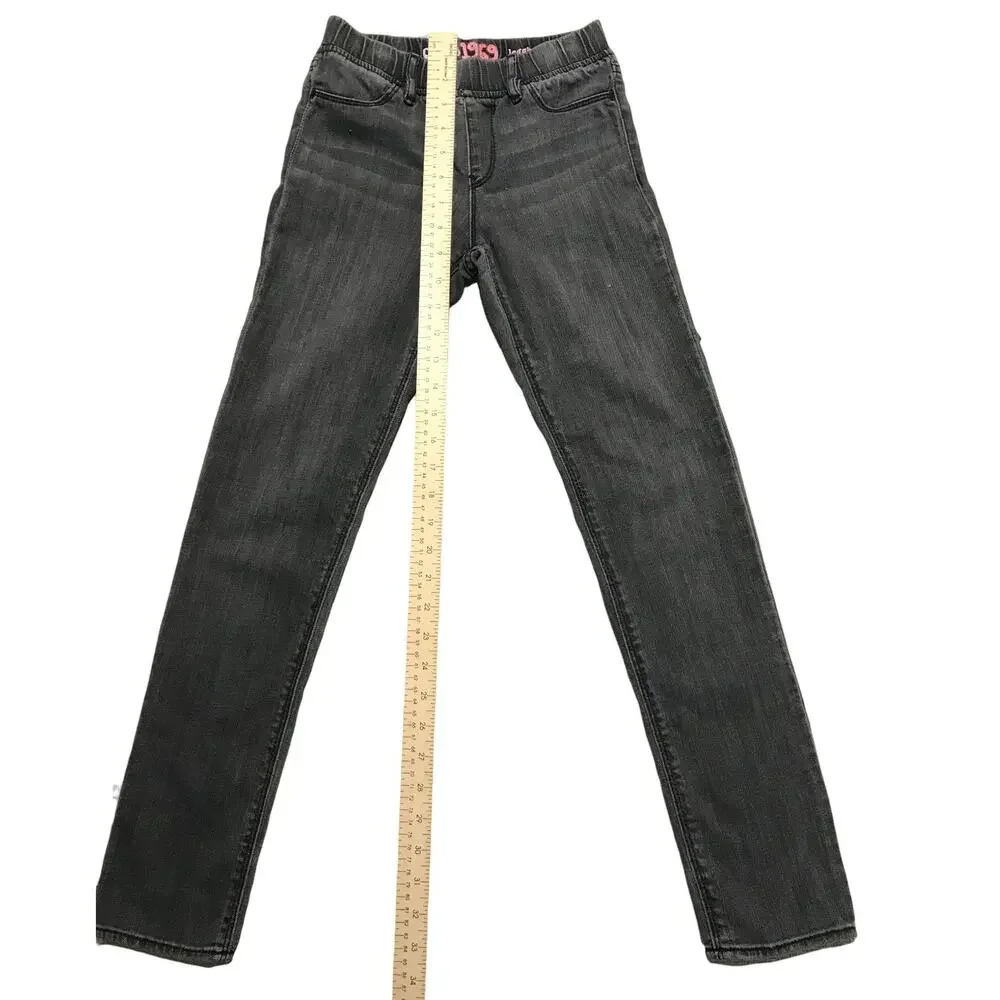 Gap Kids Jegging Grey Elastic Waist Stretchy Distressed Girls Size 12 Slim